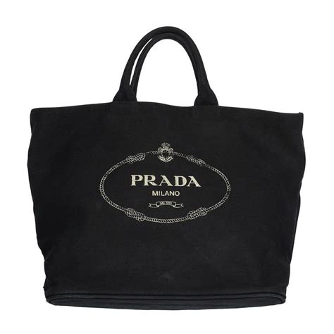 prada black canvas tote bag|prada shopping bags for women.